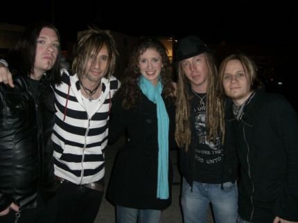 The Shine Down Band on set with Alanna, the lead actress, in 